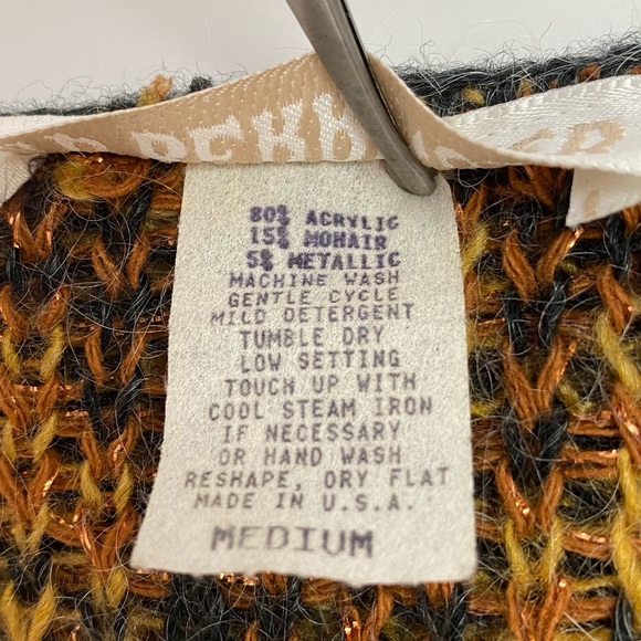 Anthro Button Front Cheetah Print Sweater with Metallic Shimmer Crop Cardigan M - Picture 12 of 12